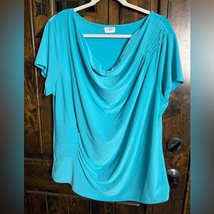 Cato Ruched Neckline in Turquoise